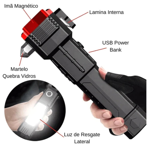 Lanterna Tática Indestrutível 4 em 1 - Ultra Potência
