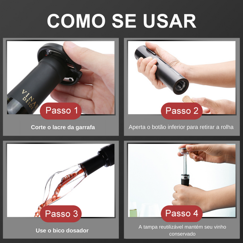 Abridor de Vinho Elétrico Sommelier